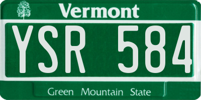 VT license plate YSR584