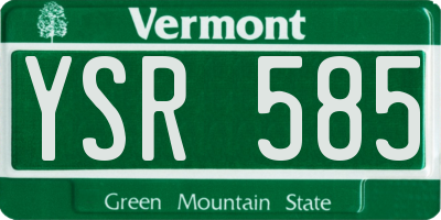 VT license plate YSR585