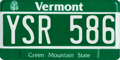VT license plate YSR586
