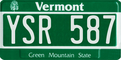 VT license plate YSR587