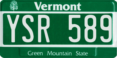 VT license plate YSR589