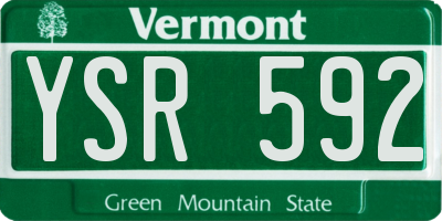 VT license plate YSR592