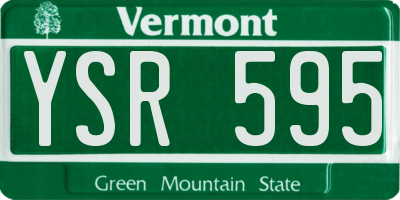 VT license plate YSR595