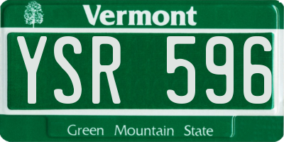 VT license plate YSR596