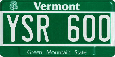 VT license plate YSR600