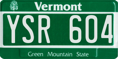 VT license plate YSR604