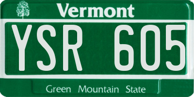 VT license plate YSR605