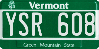 VT license plate YSR608