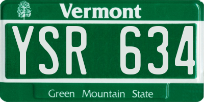 VT license plate YSR634