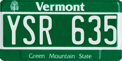 VT license plate YSR635
