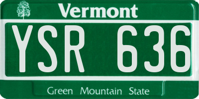VT license plate YSR636