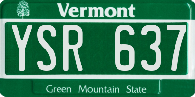 VT license plate YSR637