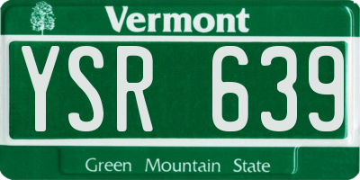 VT license plate YSR639