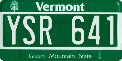 VT license plate YSR641