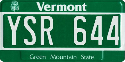 VT license plate YSR644