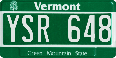 VT license plate YSR648
