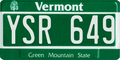 VT license plate YSR649
