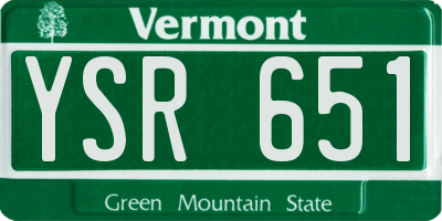VT license plate YSR651
