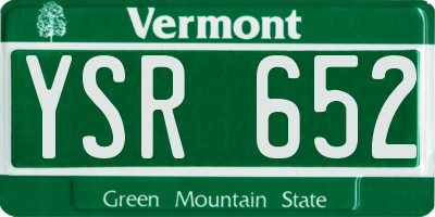 VT license plate YSR652