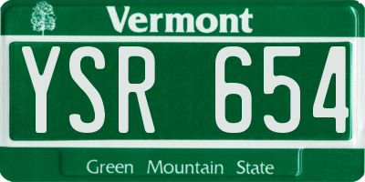 VT license plate YSR654