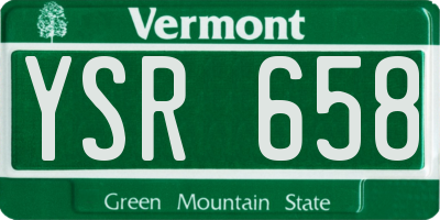 VT license plate YSR658