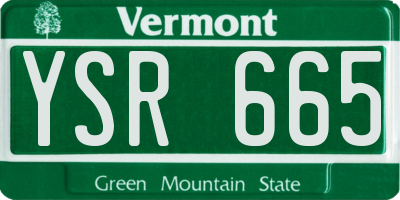 VT license plate YSR665