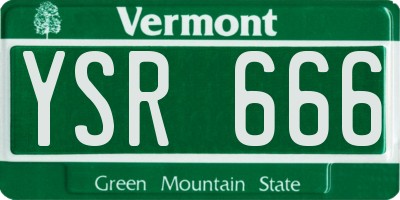 VT license plate YSR666