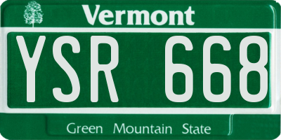 VT license plate YSR668