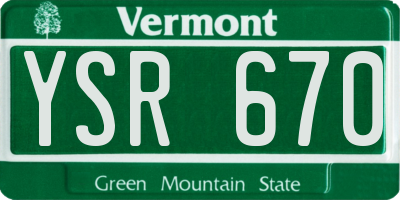 VT license plate YSR670
