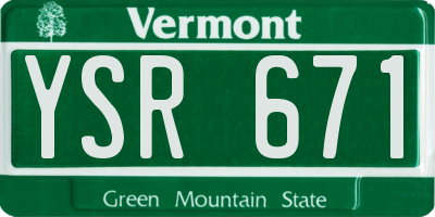VT license plate YSR671