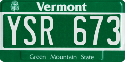VT license plate YSR673