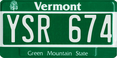 VT license plate YSR674