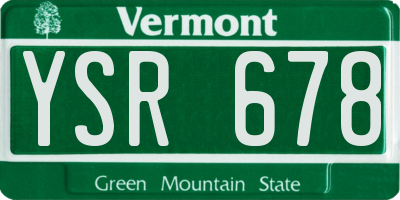VT license plate YSR678