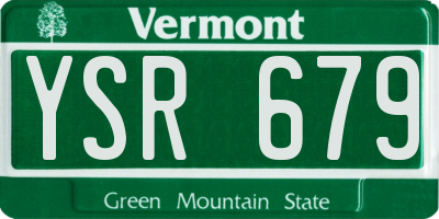 VT license plate YSR679