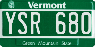 VT license plate YSR680