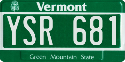 VT license plate YSR681