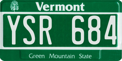 VT license plate YSR684