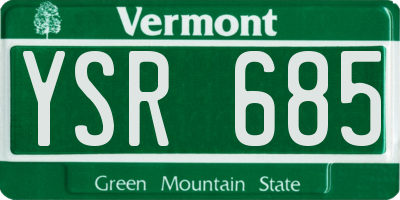 VT license plate YSR685