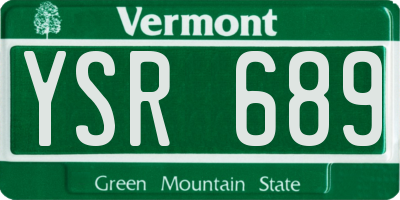 VT license plate YSR689