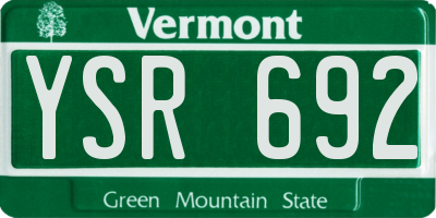VT license plate YSR692
