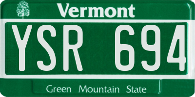 VT license plate YSR694