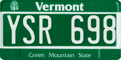 VT license plate YSR698