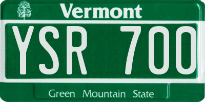 VT license plate YSR700