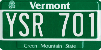 VT license plate YSR701