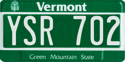 VT license plate YSR702
