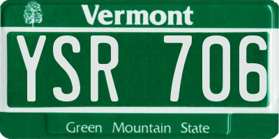 VT license plate YSR706