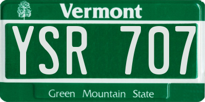 VT license plate YSR707