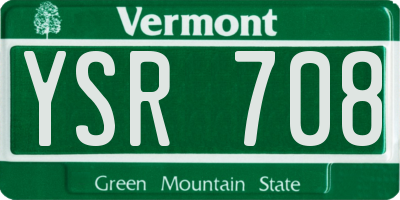 VT license plate YSR708
