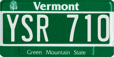 VT license plate YSR710