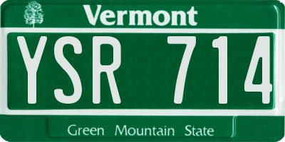 VT license plate YSR714